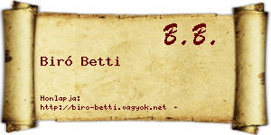 Biró Betti névjegykártya